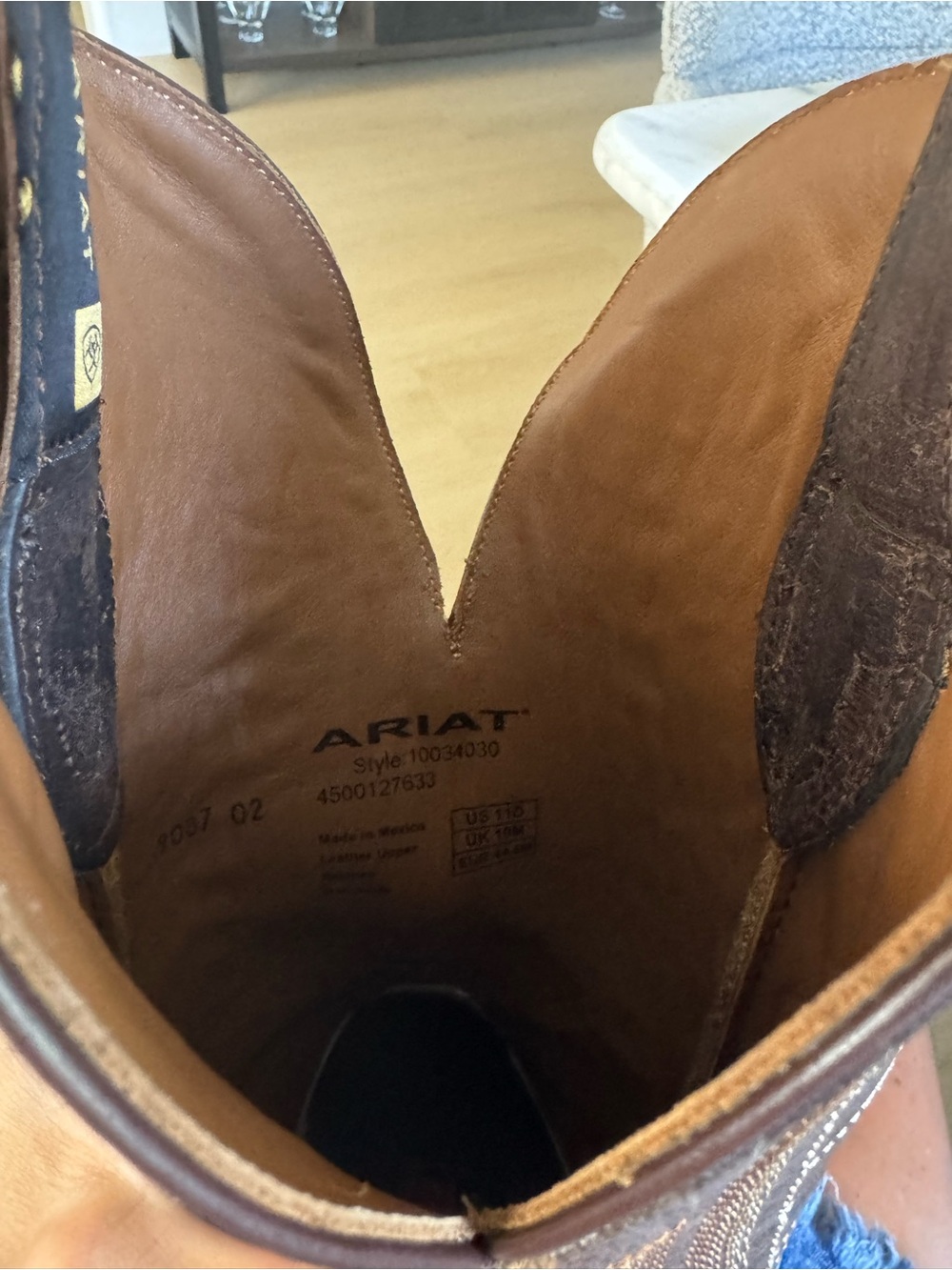 Ariat men’s Caiman Belly Cowboy Boots - Picture 3 of 3